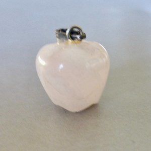 Sweet Tiny Pale Pink Glass Apple Pendant